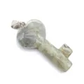 Natural gemstone heart key pendant crystal necklace jewelry healing stone charm accessory detail view - Labradorite