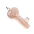 Natural crystal agate heart key pendant detail, beautiful pink gemstone jewelry charm. - Grey Agate