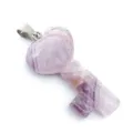 Natural crystal heart key pendant love symbol gemstone necklace jewelry for women fashion - Amethyst