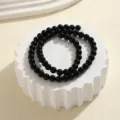 6mm Schwarze Naturstein Kristall Perlen Armband DIY Handgemachte Schmuck Zubehör - 6mm Runde Perle Strähne / Obsidian