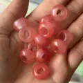 Rosa Kristall Achat Abakus Perlen groesses Loch Abstandhalter DIY Schmuck Zubehoer - 7x14x5mm Abakusperle / Wassermelonenrot (Synthetisch)