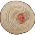 Natural pink crystal agate gemstone Ping An Kou side hole DIY jewelry pendant accessory - Diameter 18mm Hole 5.5mm / Watermelon red
