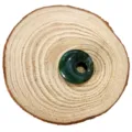 Natural green agate safety buckle pendant DIY jewelry accessory side hole dark green style - Diameter 18mm Hole 5.5mm / Indian Agate