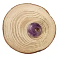 Natural amethyst gemstone donut pendant DIY accessory side hole jewelry item elegant style - Diameter 18mm Hole 5.5mm / Amethyst