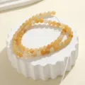 Gelbe Edelstein-Rundperlen Variante, 6mm natürliche Kristall-Losperlen für DIY-Schmuckherstellung. - 6mm Runde Perle Strähne / Gelber Stein