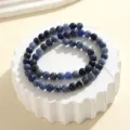 6mm natürliche blaue Steinperlen DIY Armband Schmuckherstellung Zubehör Variante - 6mm Runde Perle Strähne / Sodalith