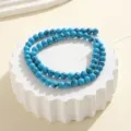 6mm blaue Naturstein Rundperlen fuer DIY handgemachte Armband Schmuck Zubehoer. - 6mm Runde Perle Strähne / Synthetischer Türkis