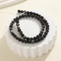 6mm Naturstein Kristall Perlen Armband DIY Schmuck Zubehör Handgemachte Perlen Kette - 6mm Runde Perle Strähne / Silberobsidian