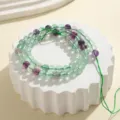 6mm Naturstein Kristall Perlen lila gruen DIY Schmuck Herstellung Zubehoer Kette - 6mm Runde Perle Strähne / Fluorit