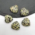 Gemmetta naturale a forma di cuore in cristallo, decorazione di guarigione non forata da 20mm. - Dalmatian Jasper