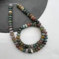 Natural stone abacus beads for DIY jewelry making, 5x8mm multi-color gemstone spacer beads. - India Agate