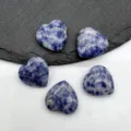 Natural sodalite crystal heart pocket stone 20mm healing gemstone love decor piece for home - Blue Spot Jasper