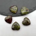 Natural crystal stone heart shaped pocket stones healing palm crystal gemstone ornaments - Dragon Blood Stone