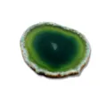 Dettaglio di fetta di agata verde con bellissima texture di cristallo e bordo grezzo. - Fette di Agata Verde