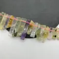 Natural crystal stone irregular bar flat tube beads for DIY handmade jewelry accessories making. - Rainbow Stone