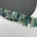 Natural fluorite flat tube irregular stone beads strand for DIY handmade jewelry - Fluorite