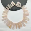 Perle lunghe irregolari in quarzo rosa naturale accessorio per gioielli fai da te artigianale - Quarzo rosa