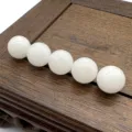 10mm white crystal semi-precious stone round beads without hole for DIY jewelry making material - White Jade