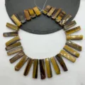 Perline di pietra preziosa occhio di tigre naturale a barra per creazione gioielli DIY - Occhio di tigre