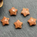 12mm golden sandstone star beads faceted star pendants diy jewelry making accessories 5pcs - Red Goldstone