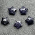 12mm faceted blue sandstone star pendant diy jewelry making cute star shape charm accessory - Blue Gold Sand