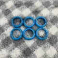 Blue turquoise stone round rings set, smooth natural agate finger ring for jewelry making style - 18-20mm Inner Diameter / Blue Turquoise