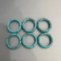 Turquoise stone circular rings set, 6 pieces round ring finger accessories SKU display. - 18-20mm Inner Diameter / Turquoise