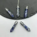 Naturstein Kristall hexagonale Säule Anhänger Kugel Halskette Modeschmuck Zubehör Set - Blaupunktstein