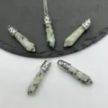 Natürlicher Kristall sechseckige Säule Anhänger Halskette Zubehör Edelstein Bullet Schmuck. - Naturstein