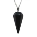 Collana con ciondolo a pendolo esagonale in cristallo nero per meditazione guarigione. - Ciondolo in Ossidiana Solo (Senza Catena)