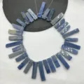 Filo di perle sciolte rettangolari in pietra blu naturale per la creazione di gioielli DIY. - Avventurina Blu
