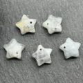 12mm faceted star stone pendants, natural crystal mini star DIY jewelry making charms. - Labradorite