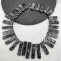 Pietra naturale irregolare piatta lunga rettangolare perline forate fai da te semilavorata. - Pietra Flash (Labradorite)