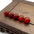 10mm red round semi precious gemstone loose beads detail view for DIY jewelry making accessories. - Red Agate