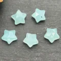 12mm faceted star crystal beads loose gemstone pendants for DIY jewelry making earrings crafts. - Blue Jade