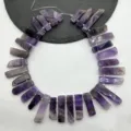 Perle sfuse in pietra di ametista naturale con barra lunga piatta per accessori di gioielleria fai da te - Ametista