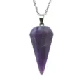 Collana con ciondolo pendente in cristallo di ametista naturale esagonale con catena. - Pendaglio in Ametrina (Senza Catena)