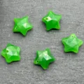 12mm faceted star crystal pendants green stone charms diy jewelry making accessories - Green Jade