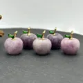 Natural purple crystal apple pendant detail view, ideal for DIY necklaces and jewelry. - Lepidolite