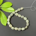 Detailed close-up view of irregular square gemstone loose beads, showing natural texture and finish. - Labradorite