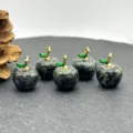 Natural stone green apple crystal pendants charms for DIY necklace earrings jewelry making. - Rhyolite