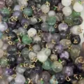 Natural crystal stone apple pendant DIY necklace bracelet jewelry making wholesale batch - Fluorite (Random Color)