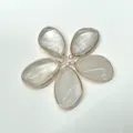 Colgante de lágrima de cuarzo de cristal natural chapado en oro accesorios de joyería DIY - Colgante Chapado en Oro 32*22MM / Cristal de Roca (1 Pieza)