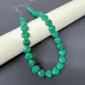 Malachite heart shaped gemstone beads strand for DIY jewelry making, necklace bracelet. - Synthetic Malachite