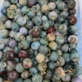 Bulk natural stone apple pendants for DIY necklaces and earrings, multi-color agate crystal charms. - Indian Agate