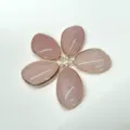 Natuurlijke rozenkwarts druppelhanger met gouden rand, ideaal voor DIY sieraden maken. - 32*22MM Vergulde Hanger / Rozenkwarts (1 Stuk)