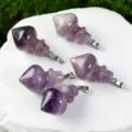 Natural Amethyst Crystal Cone Pendulum Pendant Purple Gemstone Jewelry Charm Variant - Amethyst