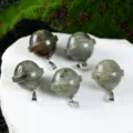 Ciondolo pianeta in pietra semi-preziosa collana galassia asteroide 3D accessorio moda - Labradorite