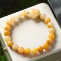 Braccialetto con perline di cuore in pietra preziosa di cristallo giallo naturale gioiello - Pietra Gialla