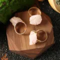 Stupendo anello in filo di quarzo rosa grezzo naturale regolabile gemma per donna. - Anello in Pietra Naturale / Quarzo Rosa (1 Pezzo)